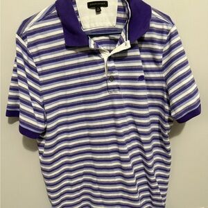 Banana Republic Purple and White Polo Shirt